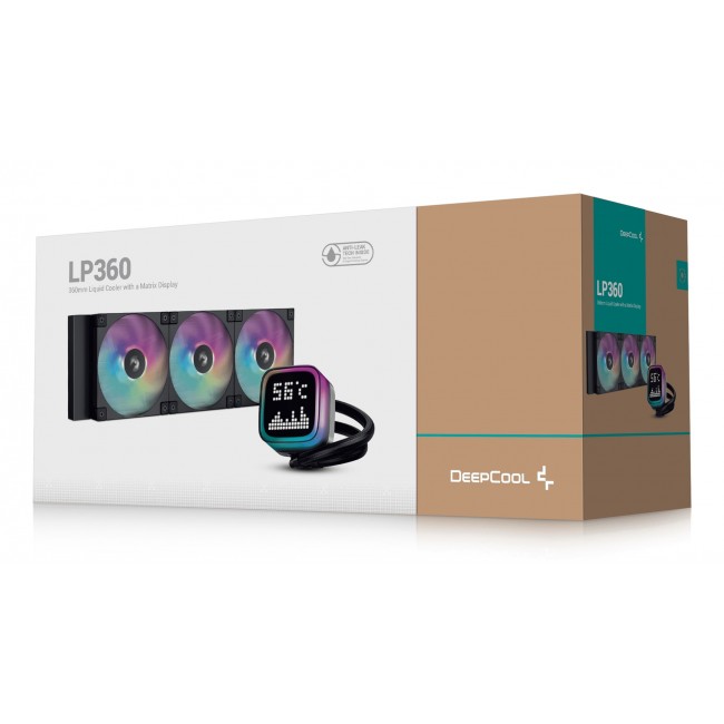 DeepCool LP360 Computer case, Processor All-in-one liquid cooler 12 cm Black 1 pc(s)