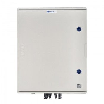 Switchgear attached DCAC hermetic IP66 EMITTER with DC surge arrester Dehn 1000V type 1+2, 4 x PV string, 4 x MPPT // ogr. AC Dehn type 1+2, 100A 3-F, FR 100A, syg. Faz + Socket