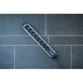Brennenstuhl 1391030800 power extension 3 m 8 AC outlet(s) Indoor Black, Silver