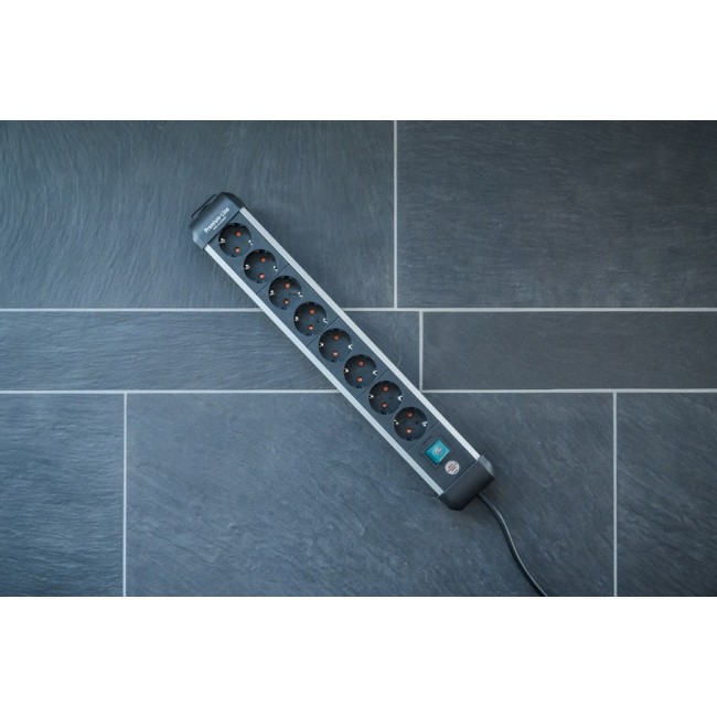 Brennenstuhl 1391030800 power extension 3 m 8 AC outlet(s) Indoor Black, Silver