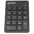 Manhattan Numeric Keypad, Wireless (2.4GHz), USB-A Micro Receiver, 18 Full Size Keys, Black, Membrane Key Switches, Auto Power Management, Range 10m, AAA Battery (included), Windows and Mac, Three Year Warranty