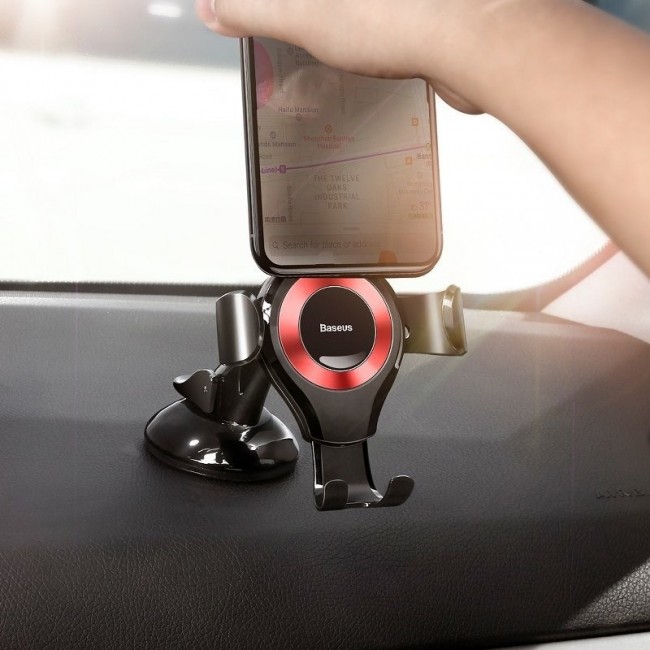 Gravity car mount Baseus Osculum for phone (red) Gravity car mount Baseus Osculum for phone (red)