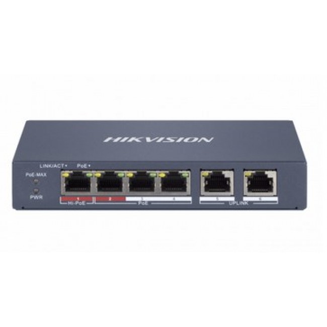 Hikvision DS-3E1106HP-EI network switch Managed Fast Ethernet (10/100) Power over Ethernet (PoE) Grey Hikvision DS-3E1106HP-EI network switch Managed Fast Ethernet (10/100) Power over Ethernet (PoE) Grey