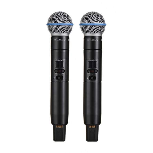 Shure SLXD24DE/B58-G59 - dual digital wireless system with two transmitters/handheld microphones (470 - 514 MHz)