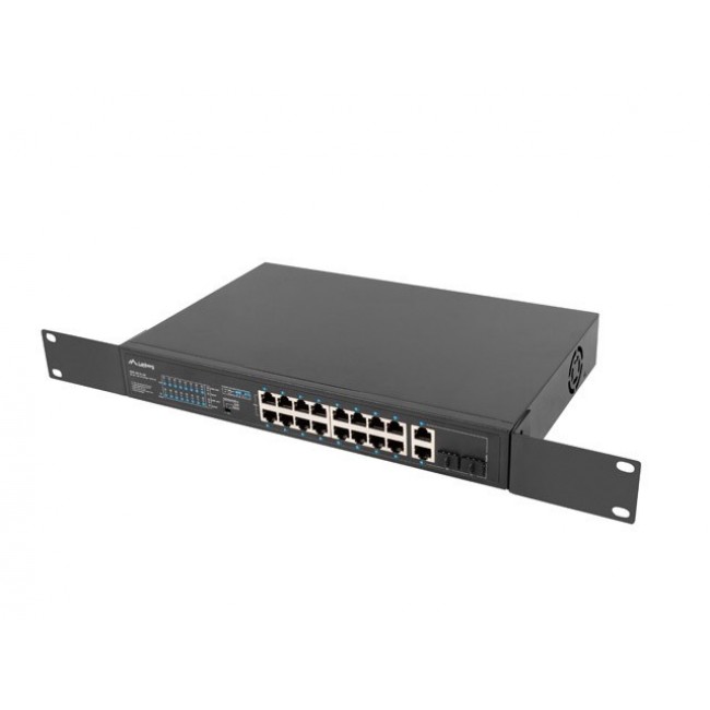 Lanberg RSFE-16P-2C-250 network switch Unmanaged Gigabit Ethernet (10/100/1000) Power over Ethernet (PoE) 1U Black