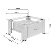 Maclean washer / dryer base with drawer, max load 150kg, white, MC-117 W