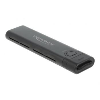 DeLOCK External USB Type-C Combo Enclosure for M.2 NVMe PCIe or SATA SSD - tool free