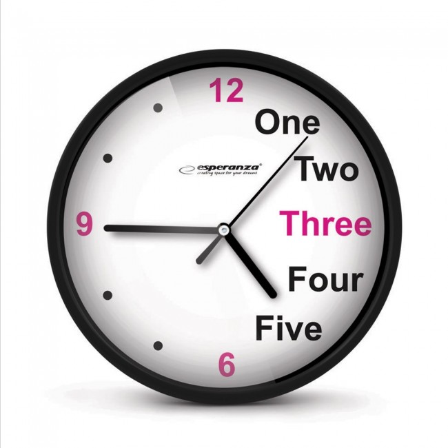 Esperanza Prague Black Mechanical Clock Round Black, White