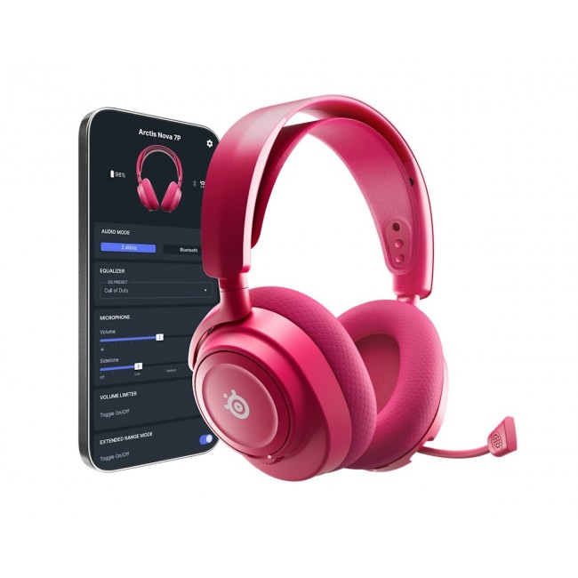 Steelseries Arctis Nova 7P Wireless Gen 2 Headset Wired & Wireless Head-band Gaming USB Type-C Bluetooth Magenta