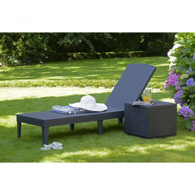 KETER POLY RATTAN LOUNGER JAIPUR GRAPHITE