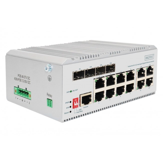 Digitus Industrial 8+4 L2 managed Gigabit Ethernet Switch Digitus Industrial 8+4 L2 managed Gigabit Ethernet Switch