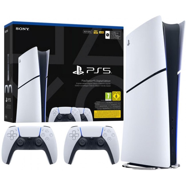 SONY PS5 Digital Edition 825GB console + 2 DS5 controllers SONY PS5 Digital Edition 825GB console + 2 DS5 controllers