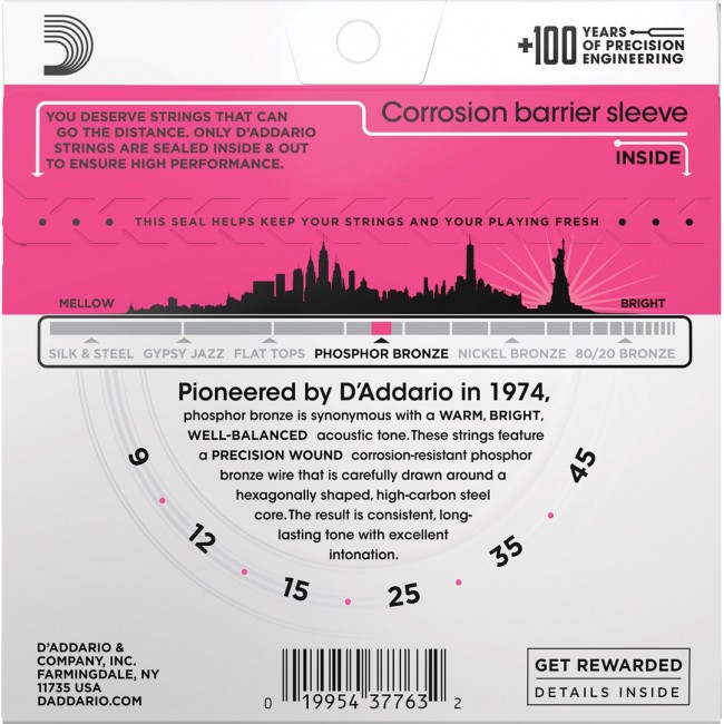 D'Addario EJ23 - acoustic guitar strings (9 - 45)