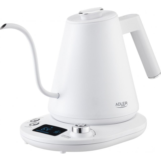 Electric kettle ADLER AD 1349w with long spout 1.0L White Electric kettle ADLER AD 1349w with long spout 1.0L White