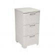 CURVER Rattan 206314 Storage Unit with 3 14 L Drawers, Cream