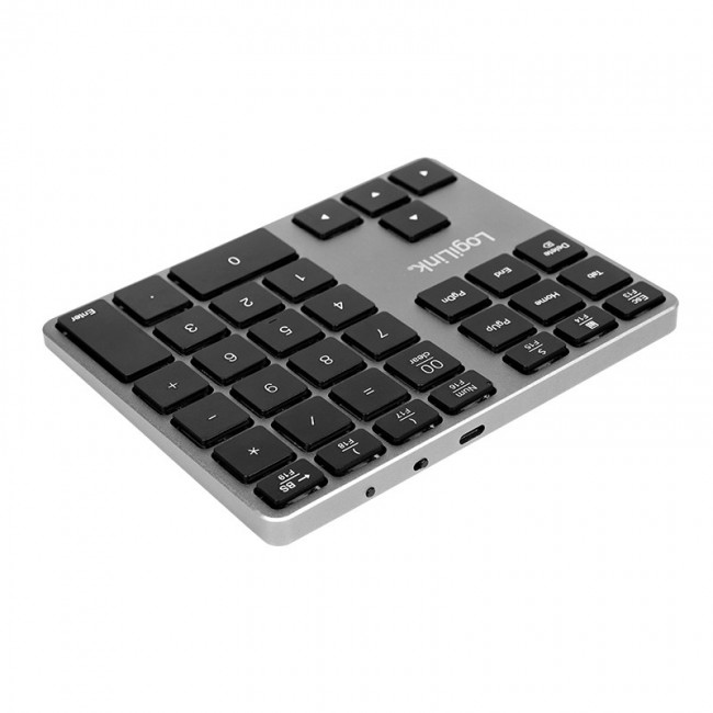 LogiLink ID0187 numeric keypad Universal Bluetooth Aluminium, Black LogiLink ID0187 numeric keypad Universal Bluetooth Aluminium, Black