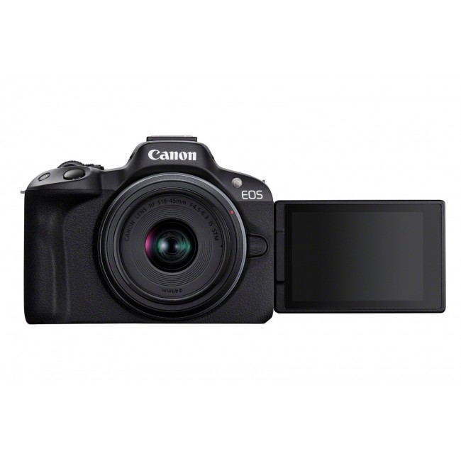 Canon EOS R50, Black + RF-S 18-45mm F4.5-6.3 IS STM Kit MILC 24.2 MP CMOS 6000 x 4000 pixels Canon EOS R50, Black + RF-S 18-45mm F4.5-6.3 IS STM Kit MILC 24.2 MP CMOS 6000 x 4000 pixels