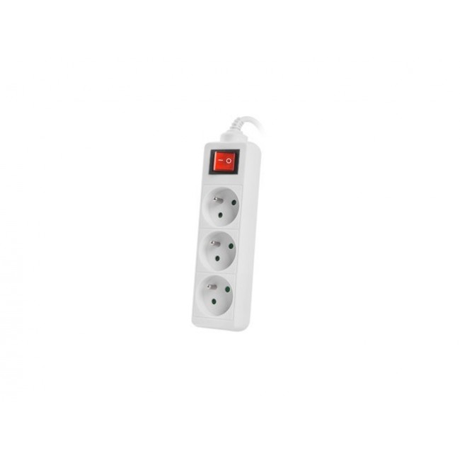 LANBERG POWER STRIP 3M WHITE, 3X 230V PL, WITH SWITCH LANBERG POWER STRIP 3M WHITE, 3X 230V PL, WITH SWITCH