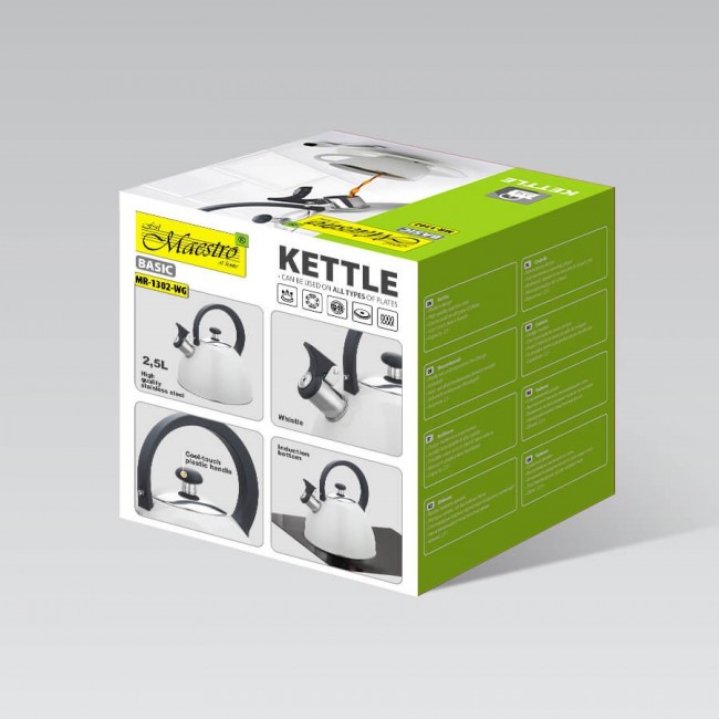 Maestro MR-1302-WG kettle 2.5 L White Maestro MR-1302-WG kettle 2.5 L White