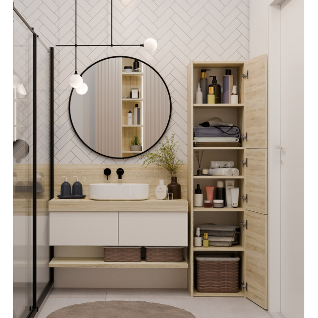 Topeshop S43 SONOMA bathroom storage cabinet Oak Topeshop S43 SONOMA bathroom storage cabinet Oak