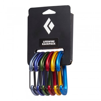 Black Diamond Litewire Rackpack Locking carabiner D-shaped Steel Blue, Green, Red, Yellow 6 pc(s)