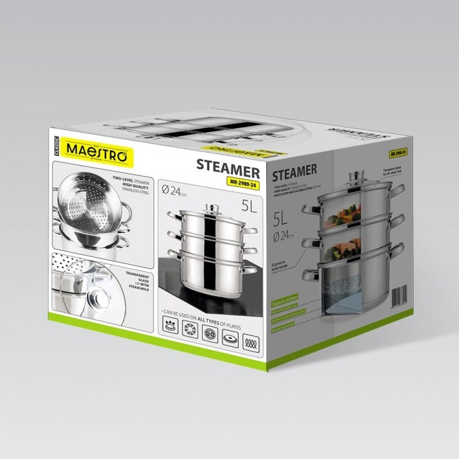 Steamer pot MAESTRO MR-2900-24 24 cm 5,0L Steamer pot MAESTRO MR-2900-24 24 cm 5,0L