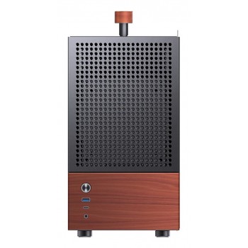 Jonsbo T6 PC Case, Mini-Tower, Mini-ITX, Tempered Glass, Wood, black