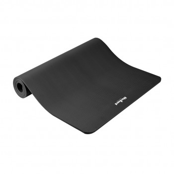 Mata gimnastyczna do wicze joga, pilates, fitness, 190x100cm, grubo 1,5cm, materia NBR, czarna, REBEL ACTIVE