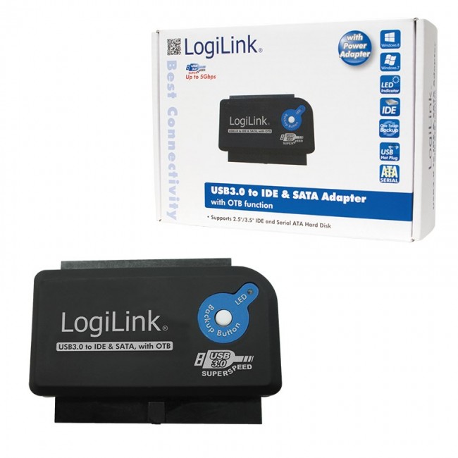 LogiLink AU0028A cable gender changer USB 3.0 IDE / SATA Black