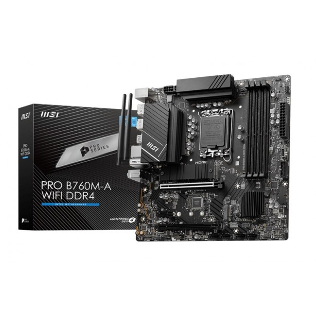 MSI PRO B760M-A WIFI DDR4 motherboard Intel B760 LGA 1700 micro ATX MSI PRO B760M-A WIFI DDR4 motherboard Intel B760 LGA 1700 micro ATX