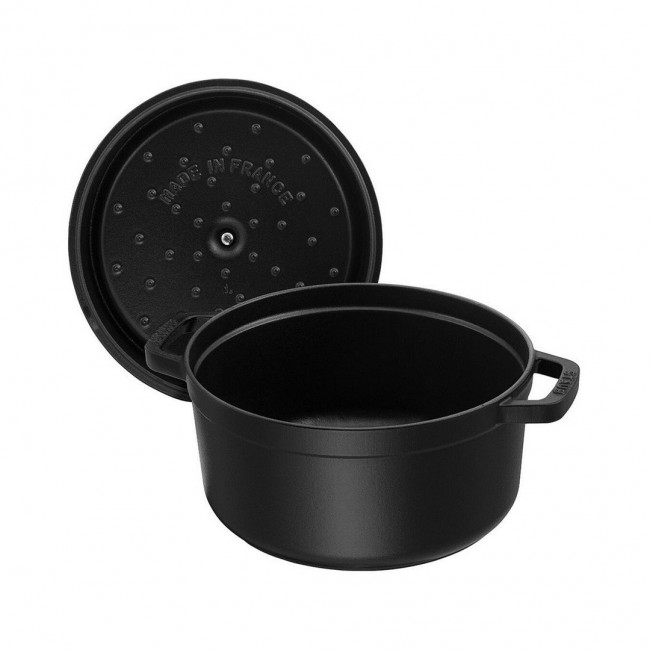 Staub Round Cast Iron Casserole - 3.8 ltr, Black Staub Round Cast Iron Casserole - 3.8 ltr, Black