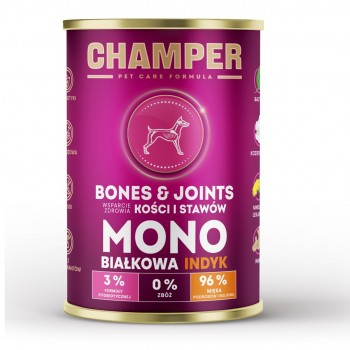 CHAMPER Bones & Joints Monoprotein Turkey - wet dog food - 400g