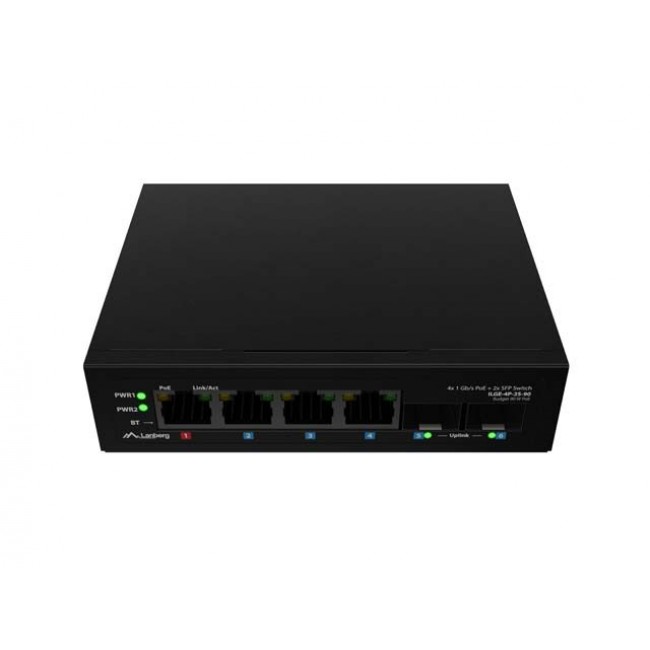 LANBERG ILGE-4P-2S-90 LIGHT INDUSTRIAL POE SWITCH 1XBT 3XAT 2XSFP DIN GIGABIT ETHERNET LANBERG ILGE-4P-2S-90 LIGHT INDUSTRIAL POE SWITCH 1XBT 3XAT 2XSFP DIN GIGABIT ETHERNET