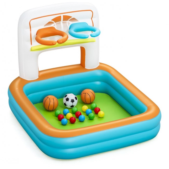 Bestway Kick N Swish 3-in-1 Multi-Use Inflatable Ball Pit with 18 Play Balls