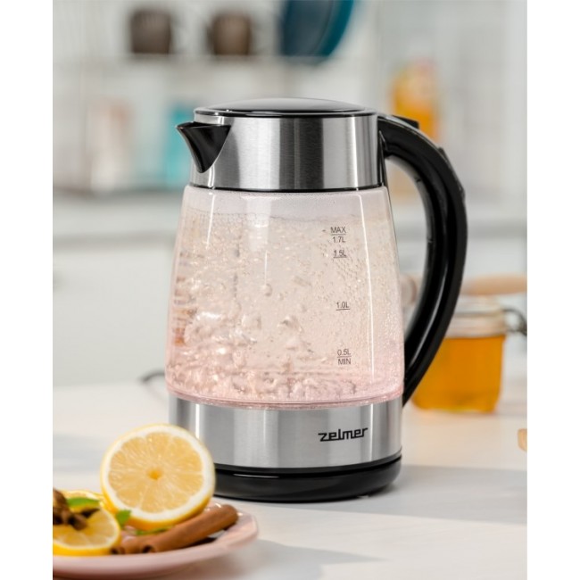 Zelmer ZCK8026 electric kettle 1.7 L 2200 W Black, Transparent Zelmer ZCK8026 electric kettle 1.7 L 2200 W Black, Transparent