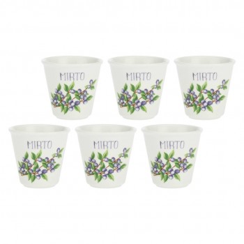 LA PORCELLANA BIANCA LIQUORELLI Set of 6 glasses for mirto liqueur 75 ml