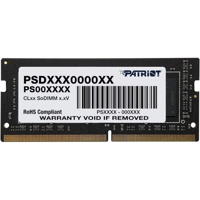 Patriot SO-DIMM DDR4 16GB 3200MHz Bulk Rank1 2Gx8 Patriot SO-DIMM DDR4 16GB 3200MHz Bulk Rank1 2Gx8