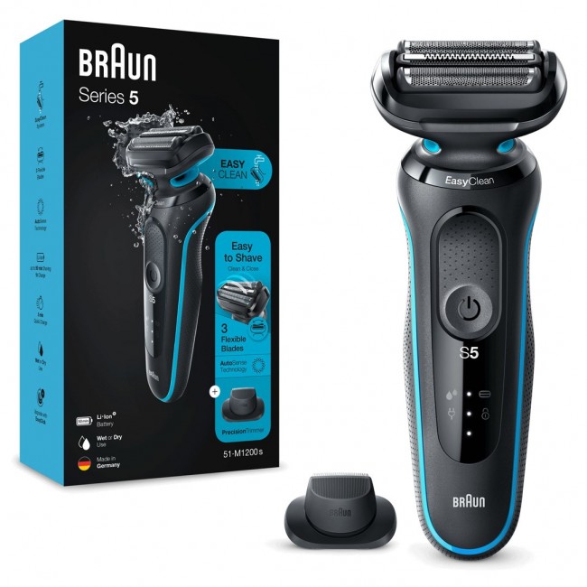 Braun Series 5 51-M1200s men's shaver Foil shaver Trimmer Black, Blue