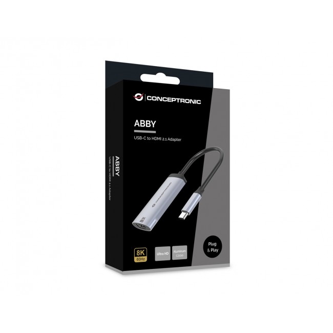 Conceptronic ABBY23G USB-C to HDMI 2.1 Adapter, 8K60Hz