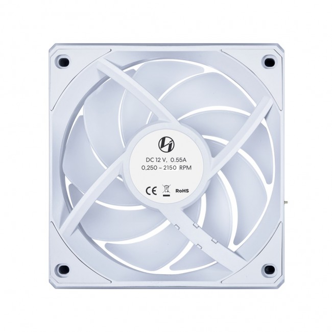 White wireless Lian Li UNI FAN 3-pack fan, 120mm