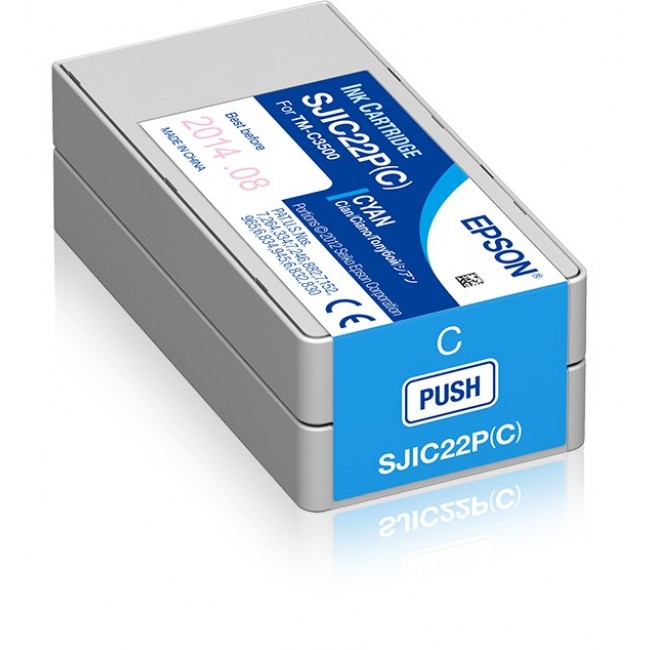 Epson SJIC22P(C): Ink cartridge for ColorWorks C3500 (Cyan) Epson SJIC22P(C): Ink cartridge for ColorWorks C3500 (Cyan)