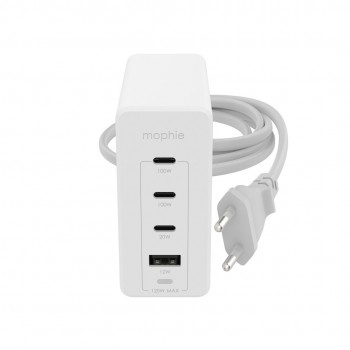 mophie Accessories-Wall Adapter-USB-C-PD-HUB-120W-GAN-White-EU(3xUSBC + 1xUSBA)