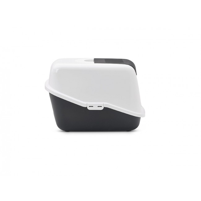 SAVIC Nestor White-Black - Covered Cat Litter Box - 56x39x38.5 cm - 1 pc SAVIC Nestor White-Black - Covered Cat Litter Box - 56x39x38.5 cm - 1 pc