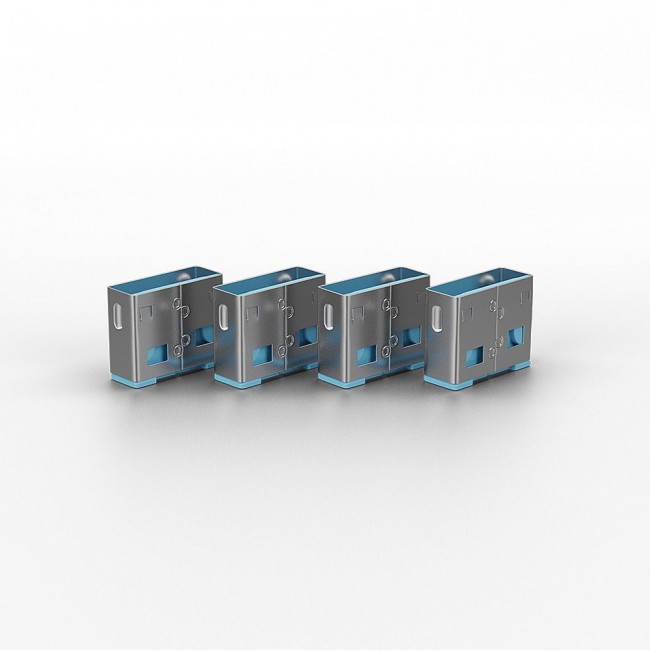 Lindy USB Port Blocker - Pack of 4, Colour Code: Blue Lindy USB Port Blocker - Pack of 4, Colour Code: Blue
