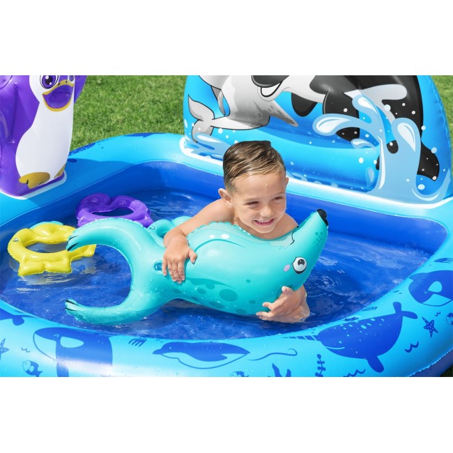 Bestway Polar Pals Kids Inflatable Water Play Center and Pool 1.34 m x 1.31 m x 73 cm Bestway Polar Pals Kids Inflatable Water Play Center and Pool 1.34 m x 1.31 m x 73 cm