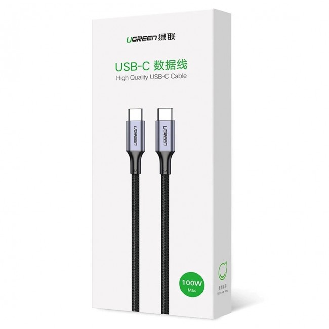 Ugreen US316 70428 USB-C to USB-C PD QC FCP 100W 5A 480Mb/s 1.5m Cable - Grey Ugreen US316 70428 USB-C to USB-C PD QC FCP 100W 5A 480Mb/s 1.5m Cable - Grey