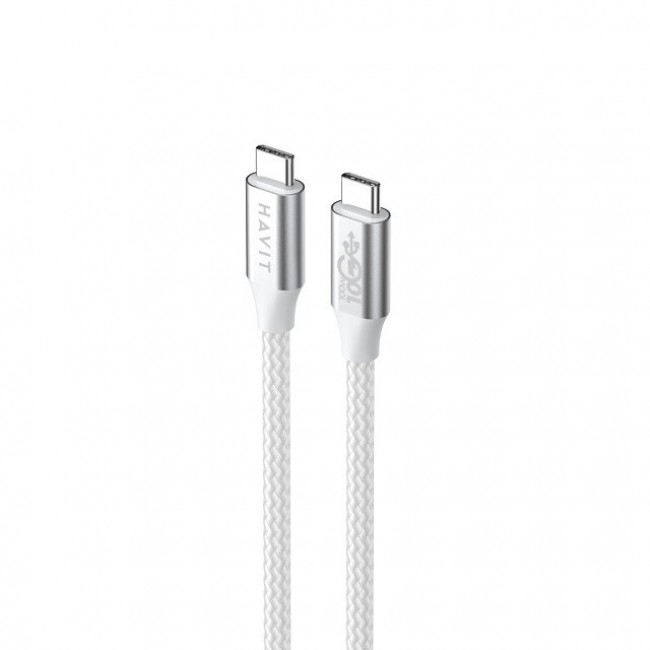 Havit CB6290 - USB Type C to USB Type C cable, 1 m (white/grey)