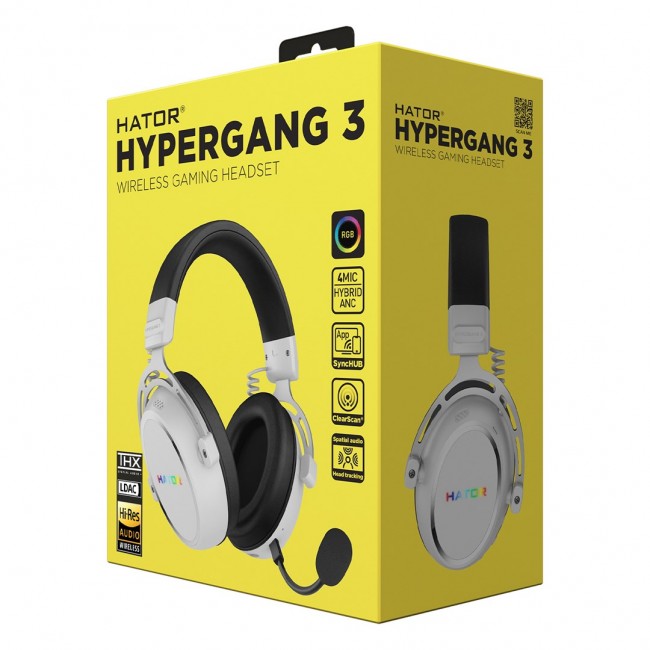 HATOR Hypergang 3 Wireless Headset Head-band Gaming USB Type-C / USB Type-A Bluetooth White