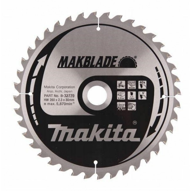 Makita MakBlade circular saw blade 26 cm 1 pc(s) Makita MakBlade circular saw blade 26 cm 1 pc(s)