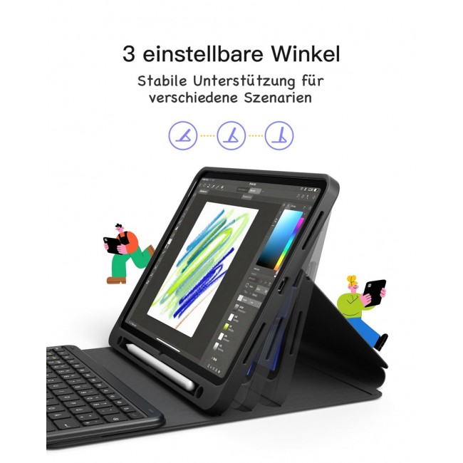 Inateck KB002_BLACK mobile device keyboard QWERTZ Bluetooth Black